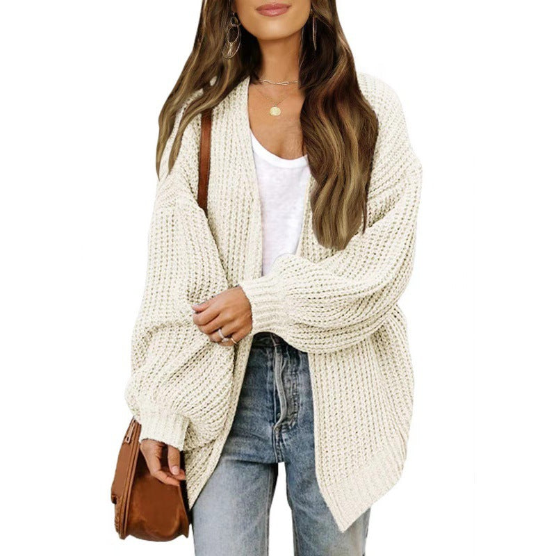 Dames gilet aérien en tricot avec coupe oversize et décolleté en V profond Chic & Stil