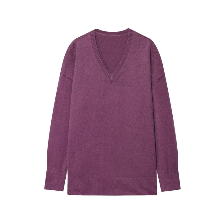 Viscose sweater for women with V-neck and relaxed fit Lune London