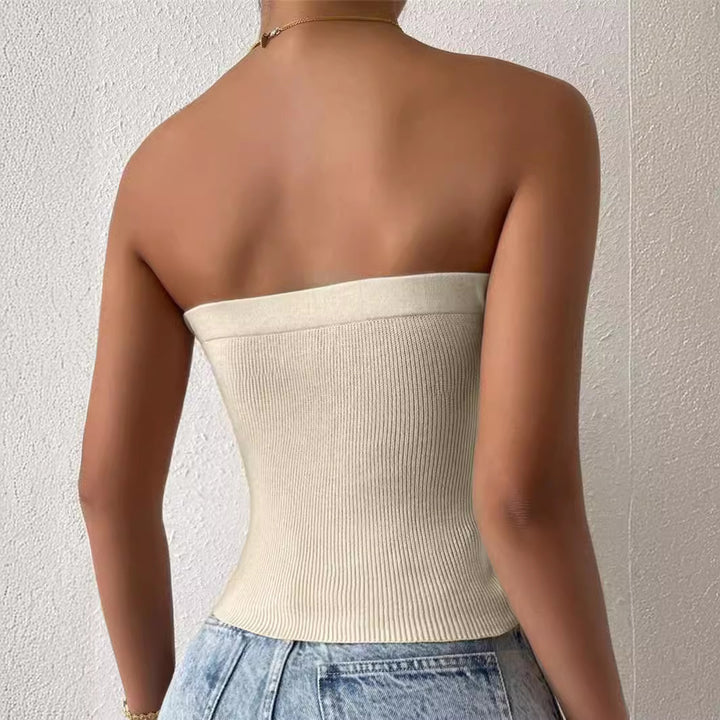 Ladies bandeau top with refined twist Lune London