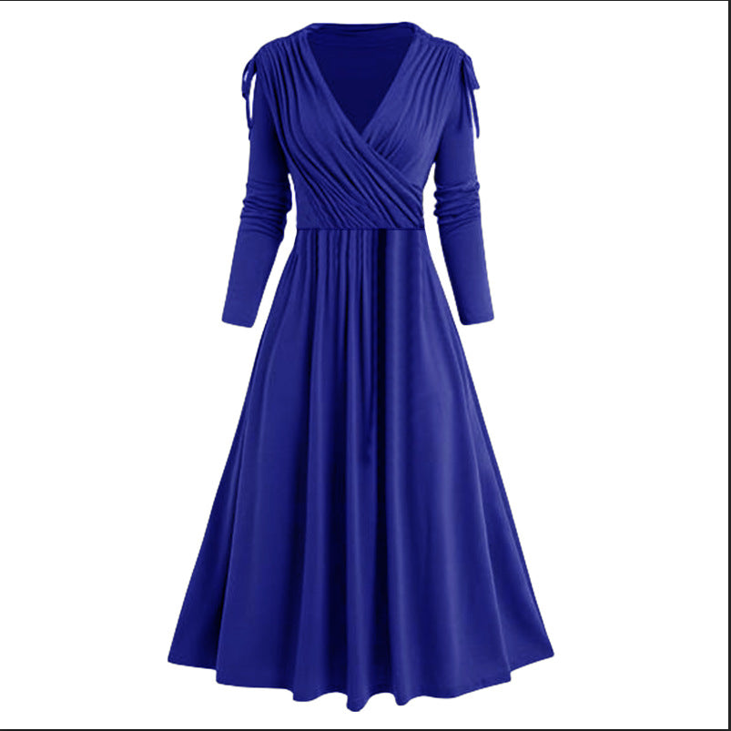 Midi dress for women with draped effect and long sleeves Lune London