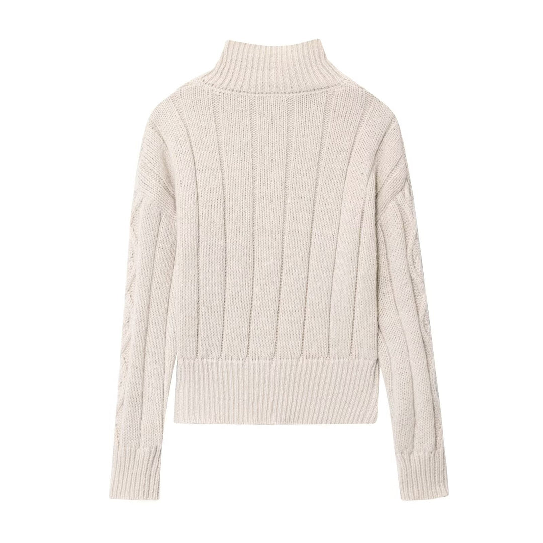 Women's cardigan with high collar and premium zipper Lune London