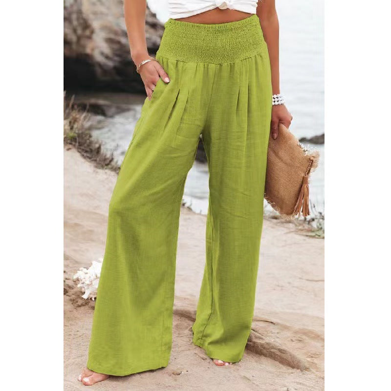 Women's Loose Linen Trousers Lune London