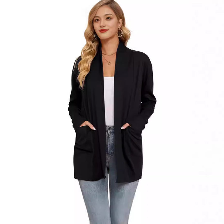 Lune London long casual cardigan for women with pockets