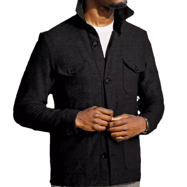 Trendy utility jacket for men with practical pockets and stylish high collar Lune London