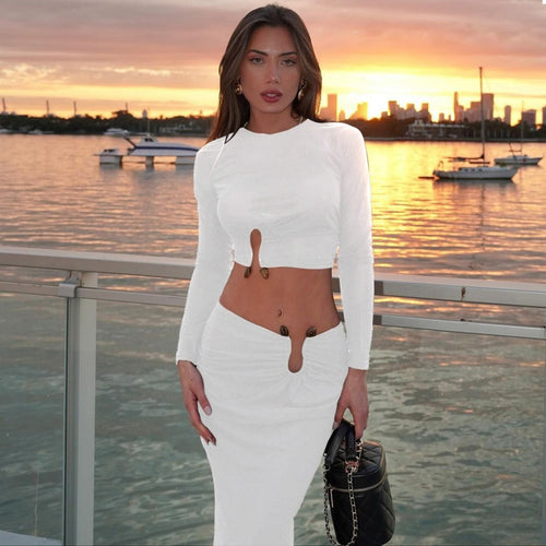 Elegant midi dress for women with innovative cut-out details Lune London