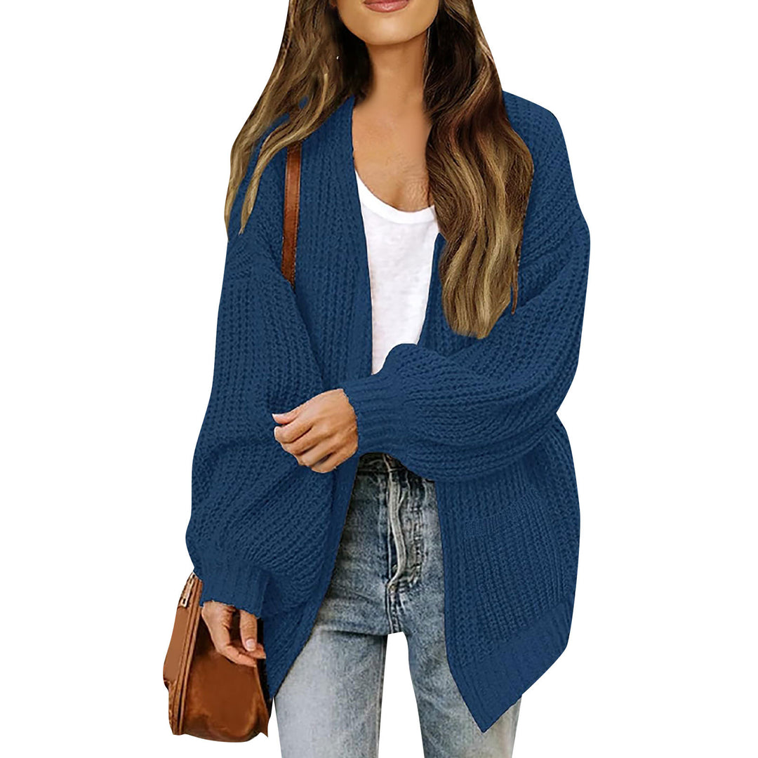 Cardigan en tricot épais pour femmes avec une coupe décontractée et des épaules tombantes Chic & Stil