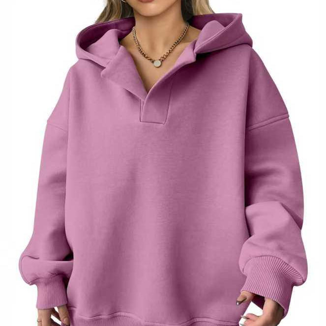Ladies oversized hoodie with trendy collar Lune London