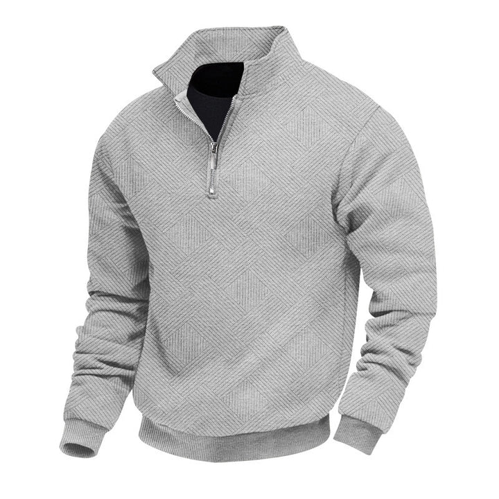 Fleece pullover for men with a high collar and an innovative structured design Lune London