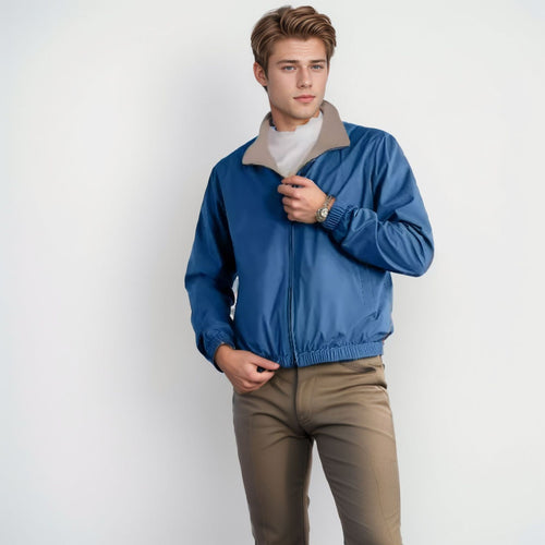 Lightweight transitional jacket for men with high collar Lune London