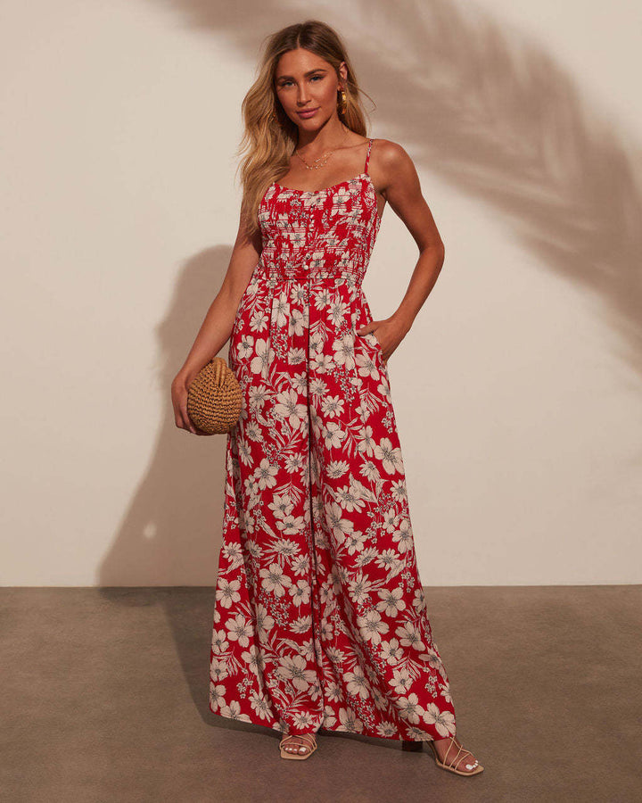 Chic & Stil Women's Casual Elegant Maxi Dress with Floral Patterns