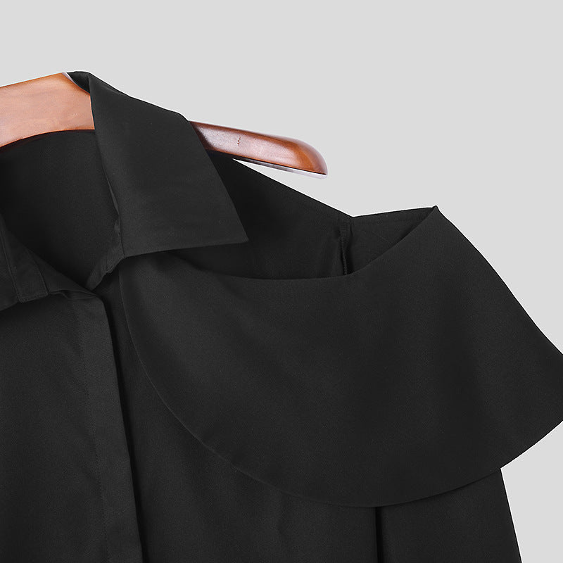 Women's fashion blouse with asymmetric collar and high-quality finishing Lune London