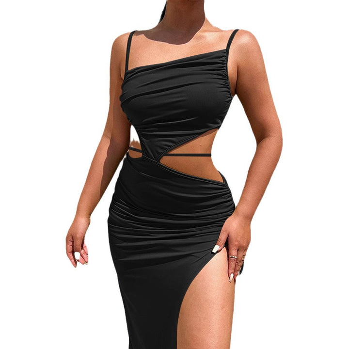 Ladies set with cropped top and maxi skirt with gathering Lune London