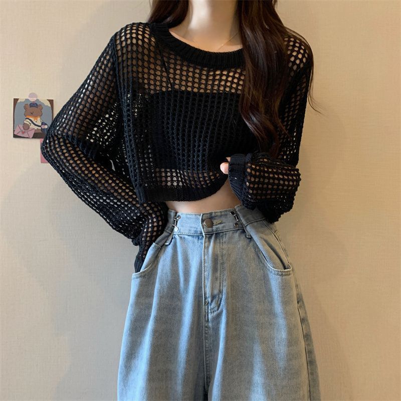 Sweater en maille pour femmes avec un design crop tendance Chic & Stil