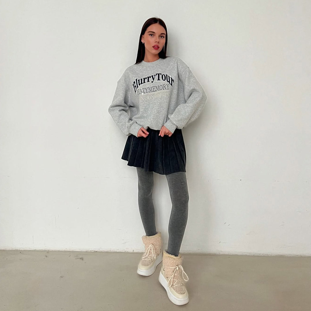 Ladies' sweatshirt with elegant logo and casual cut Lune London
