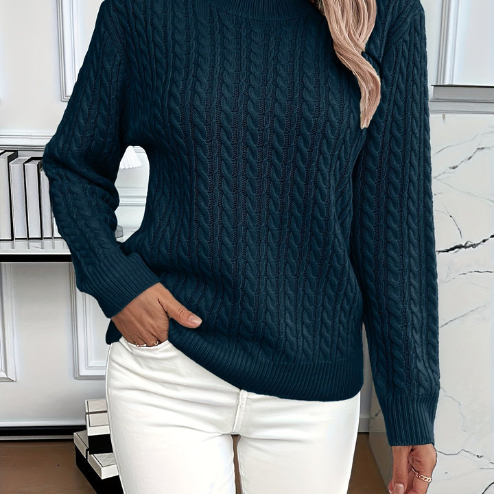 Pull en tricot pour femmes avec design en câble élégant Chic & Stil