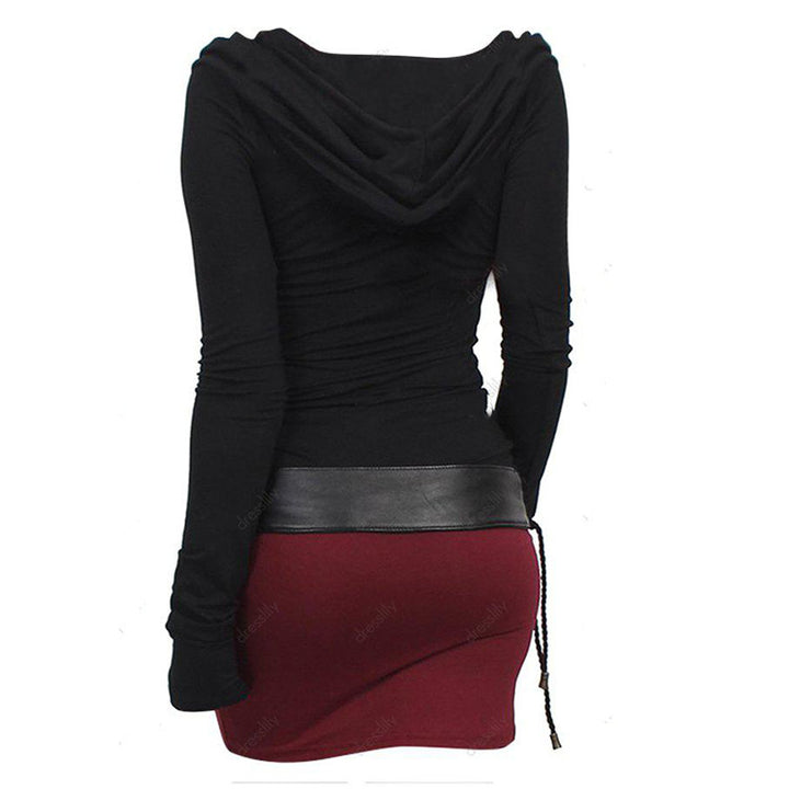 Hoodie dress for women with wrap collar and fitted cut Lune London