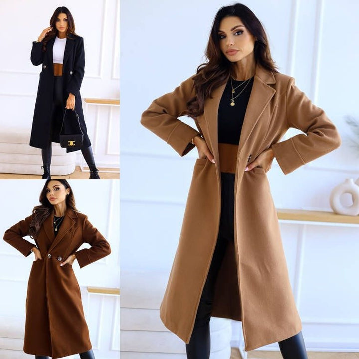 Timeless wool coat for women with an elegant lapel and practical pockets Lune London