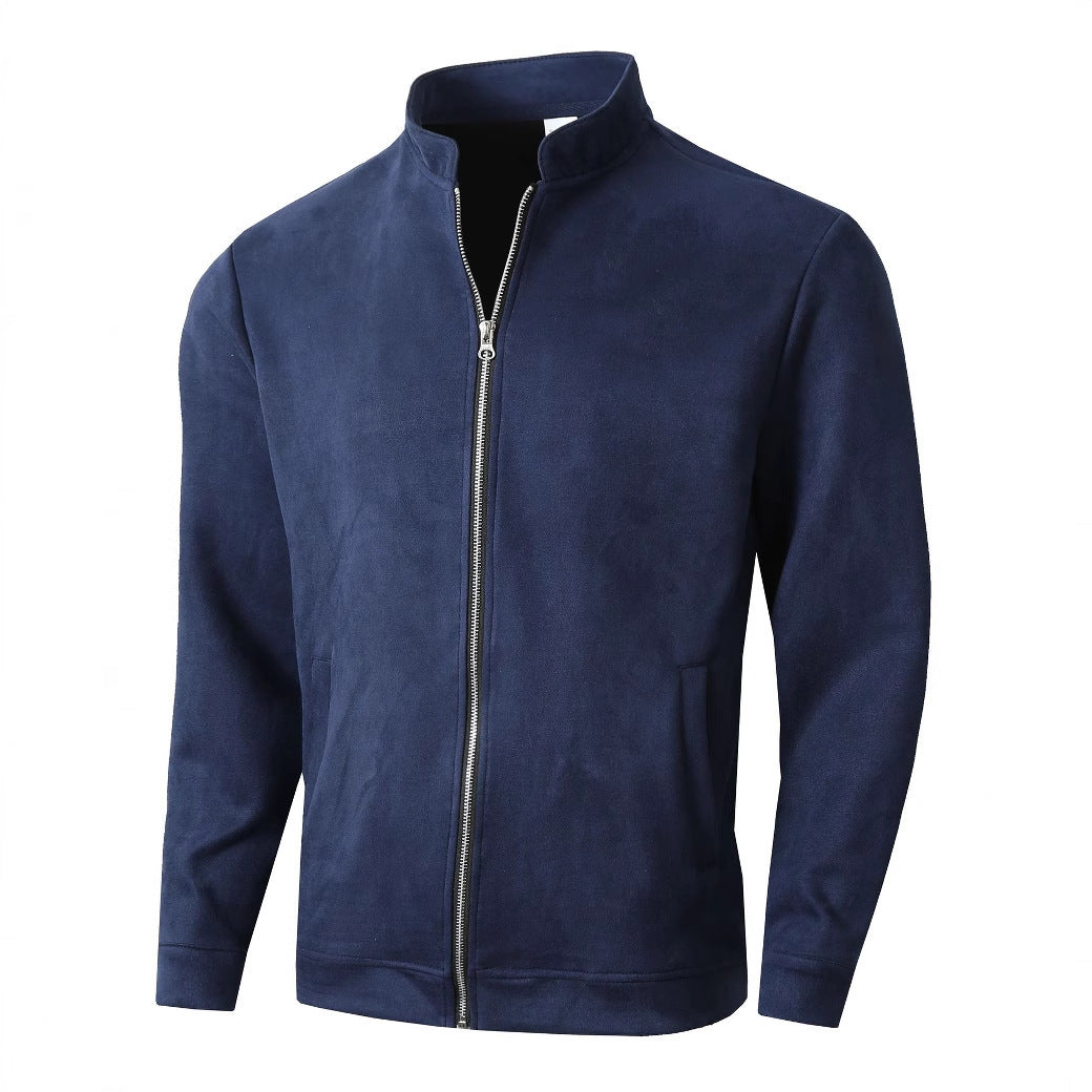 Men's fleece jacket with modern stand-up collar and soft inner lining Lune London