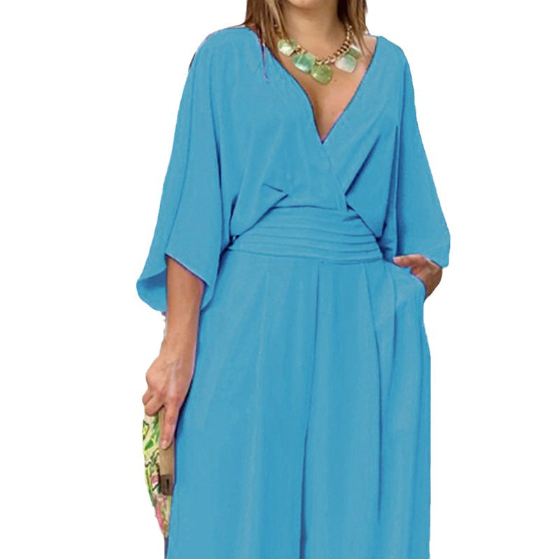 Combinaison élégante pour femmes taille haute avec jambes larges et manches kimono Chic & Stil