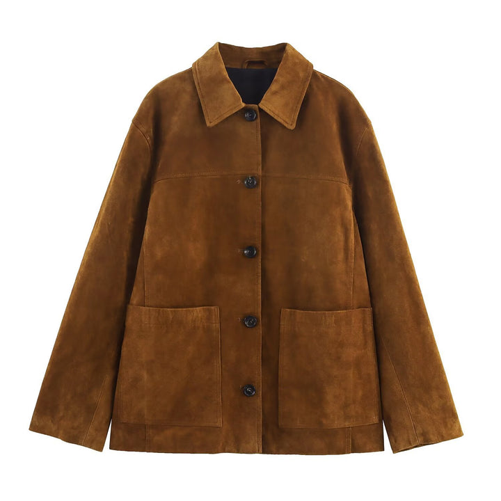 Casual suede jacket for women with practical pockets and trendy cut Lune London