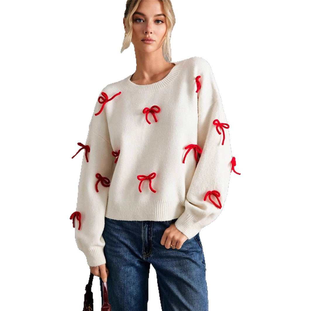 Women's sweater with decorative knot elements and a modern cut Lune London