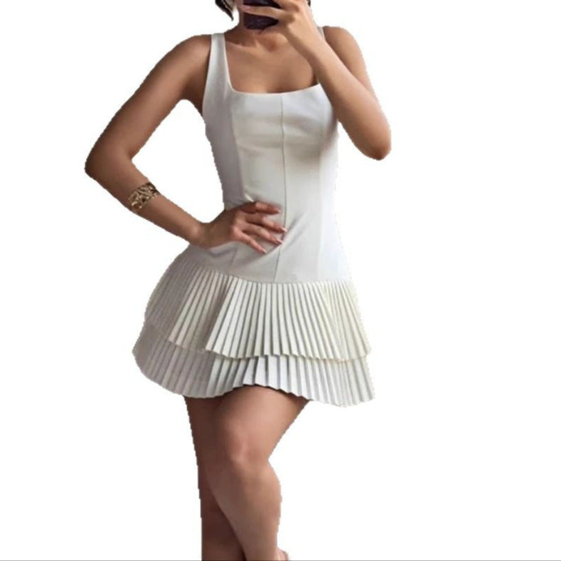 Robe courte fluide pour femme avec détails en volants Chic & Stil