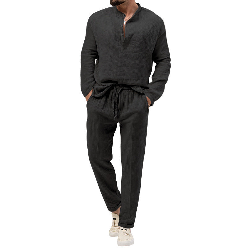 Casual outfit for men with long sleeve top and elastic waist Lune London