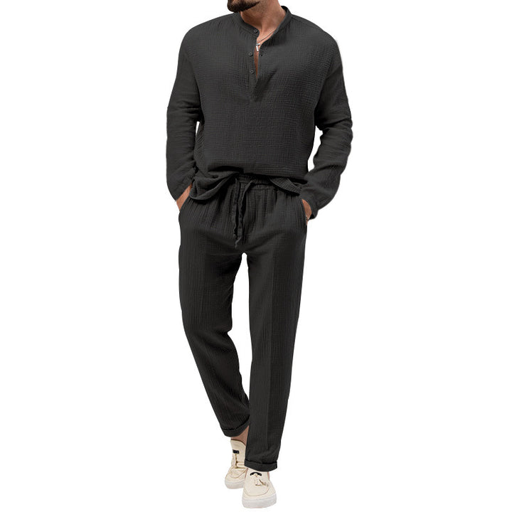 Casual outfit for men with long sleeve top and elastic waist Lune London
