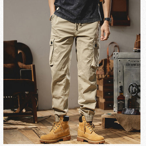 Men's cargo pants with elastic waistband and multiple practical pockets Lune London