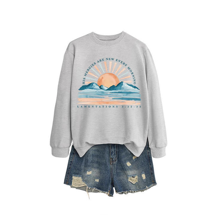 Sweatshirt pour femmes avec design inspirant de lever de soleil et coupe décontractée Chic & Stil