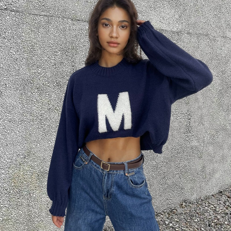 Pull en tricot surdimensionné pour femmes avec design avant unique Chic & Stil