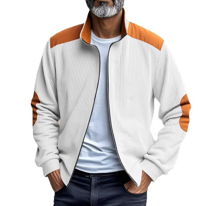 Sporty zip-up jacket for men with ribbed structure and contrasting sleeves Lune London