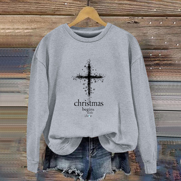 Sweat-shirt pour femmes avec motif chrétien et doublure intérieure douce Chic & Stil