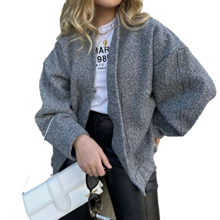 Casual transition jacket for women with high collar and large pockets Lune London