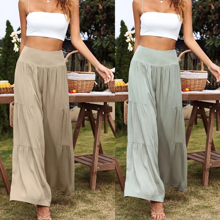 Summer pants for women, loose fit with elastic waist and fluid cut Lune London