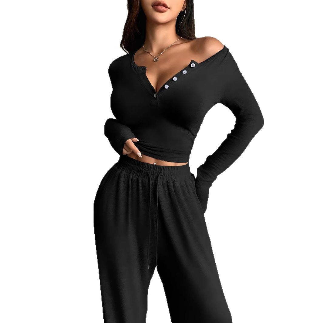Lune London comfortable blouse and wide jogger pants set for ladies