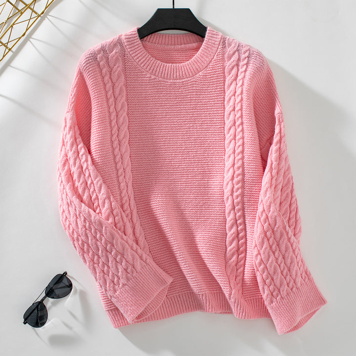 Knit sweater for women with raised cable pattern Lune London