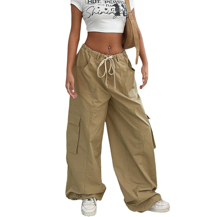 Pantalons cargo femmes avec poches latérales et taille élastique Chic & Stil