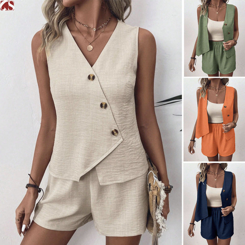 Casual women's set with button detail Chic und Stil