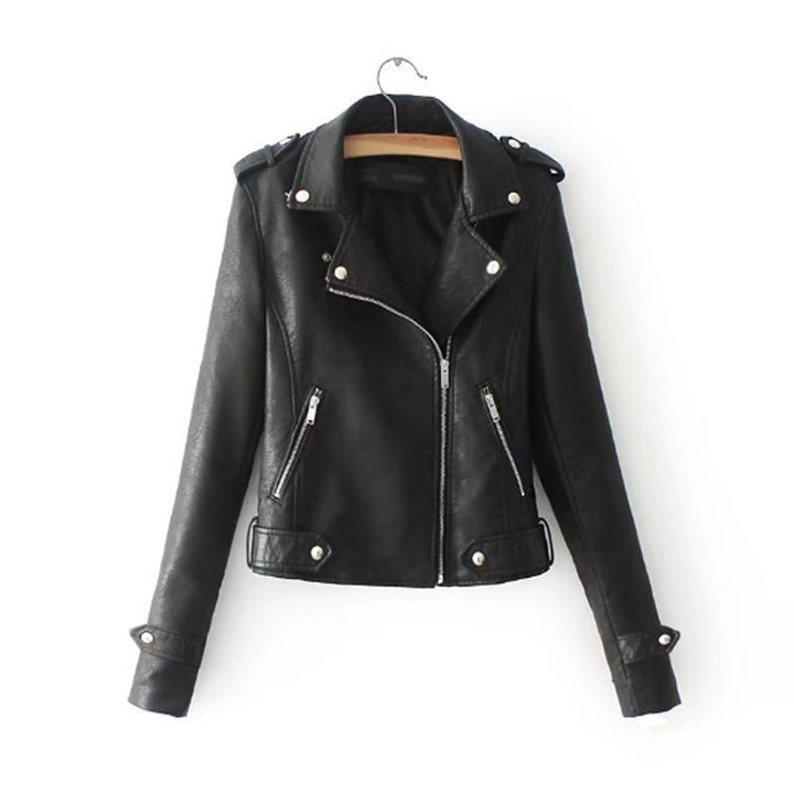 Stylish faux leather biker jacket for women with modern cut Lune London