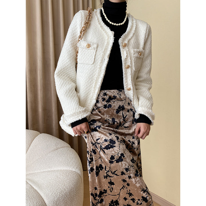 Women's Elegant Midi Skirt with Floral Pattern Chic & Stil