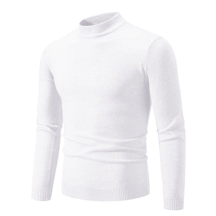 Men's Fine Knit Pullover with High Collar and Elastic Cuffs Lune London