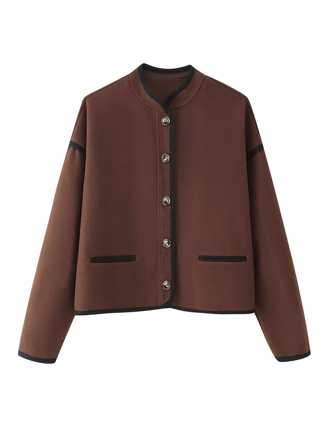 Elegant transitional jacket for women with decorative buttons Lune London