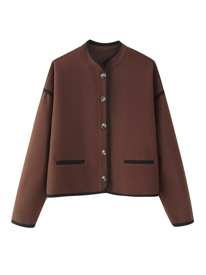 Elegant transitional jacket for women with decorative buttons Lune London