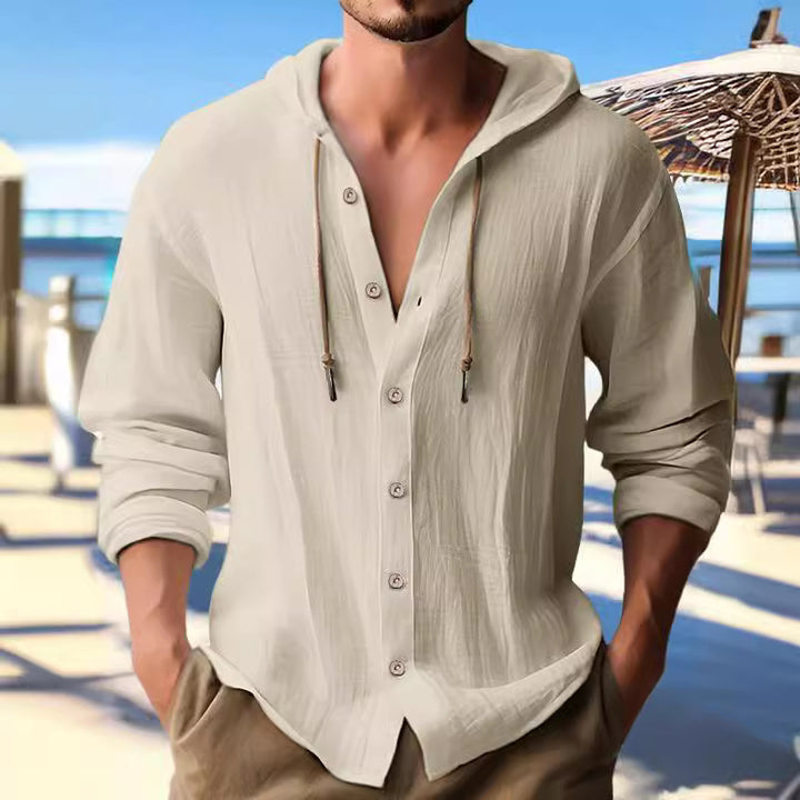 Casual shirt for men with hood and button placket Lune London