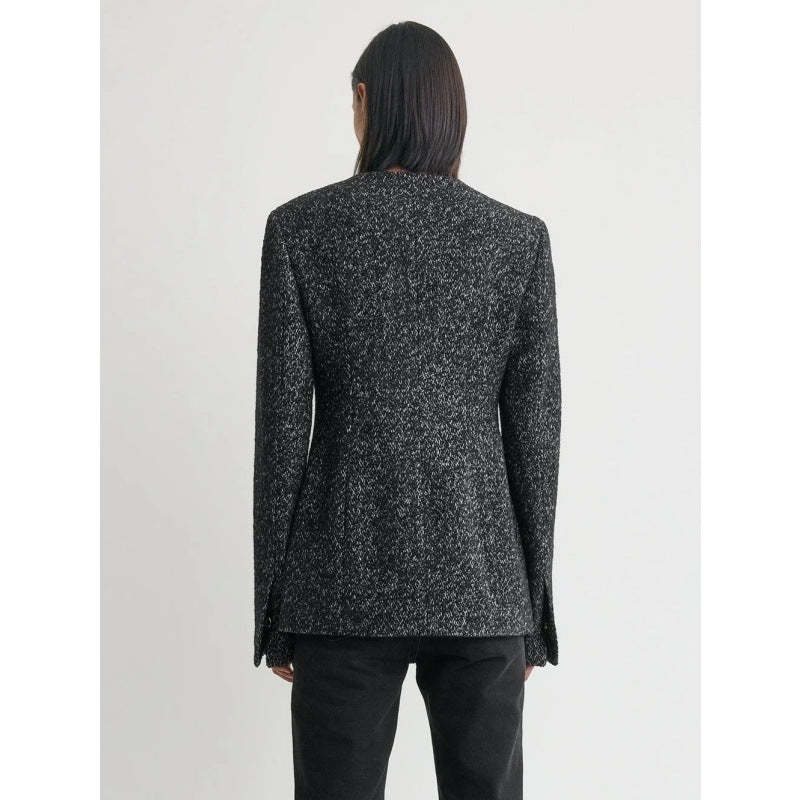 Fashionable wool blazer for women with textured fabric Lune London