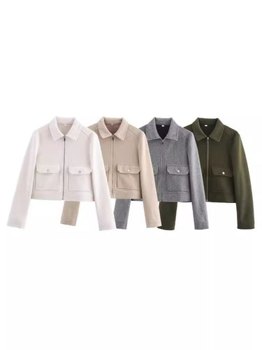 Ladies cropped Utility-Jacket Lune London