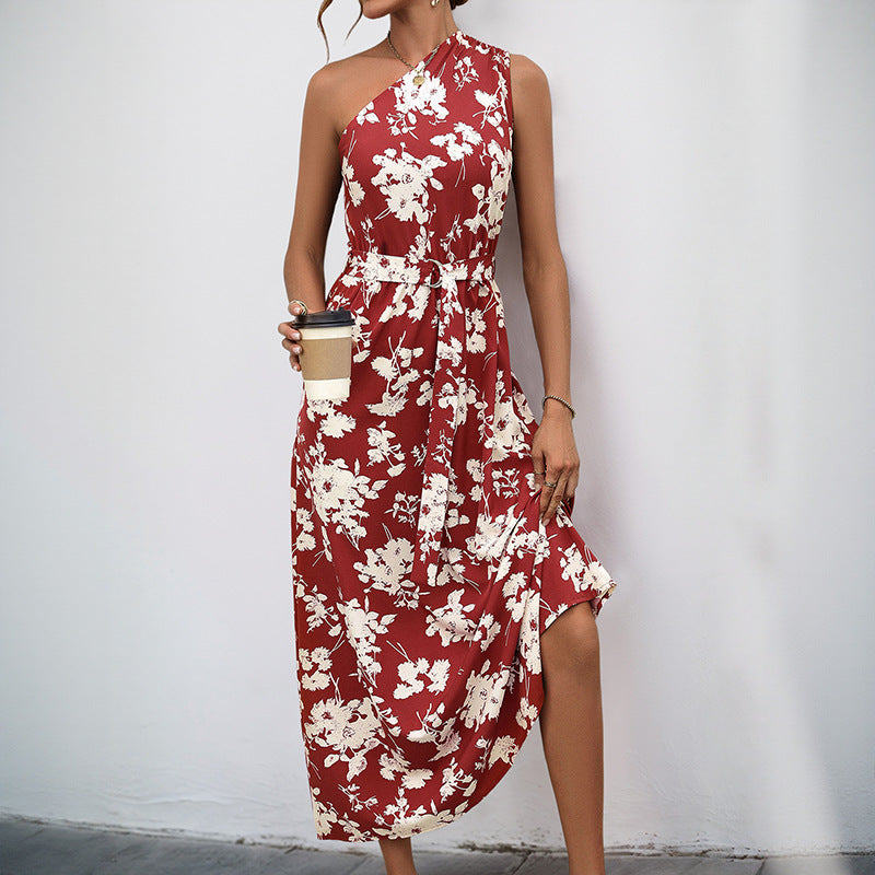 Lune London Floral One-Shoulder Maxi Dress for Ladies