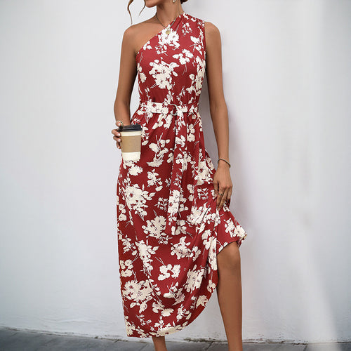 Lune London Floral One-Shoulder Maxi Dress for Ladies