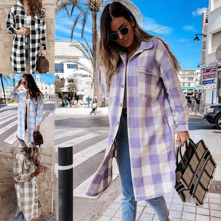 Oversized plaid jacket for women Lune London